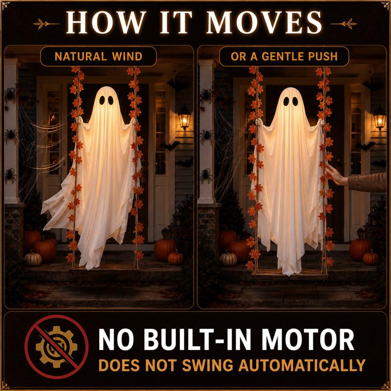 4.4 FT Swinging Ghost Halloween Decor - Outdoor