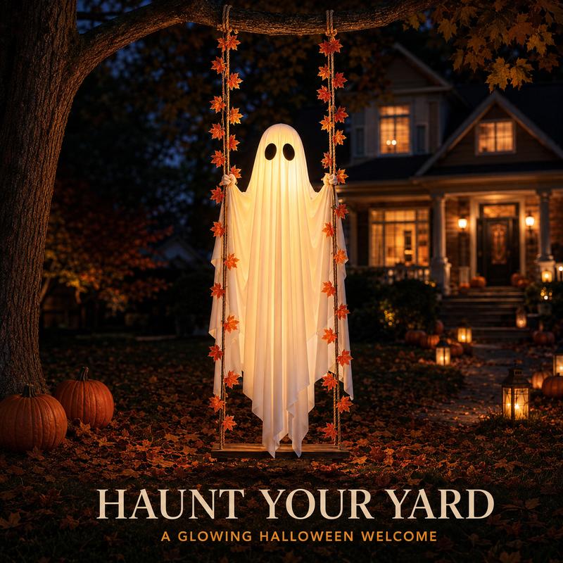 4.4 FT Swinging Ghost Halloween Decor - Outdoor