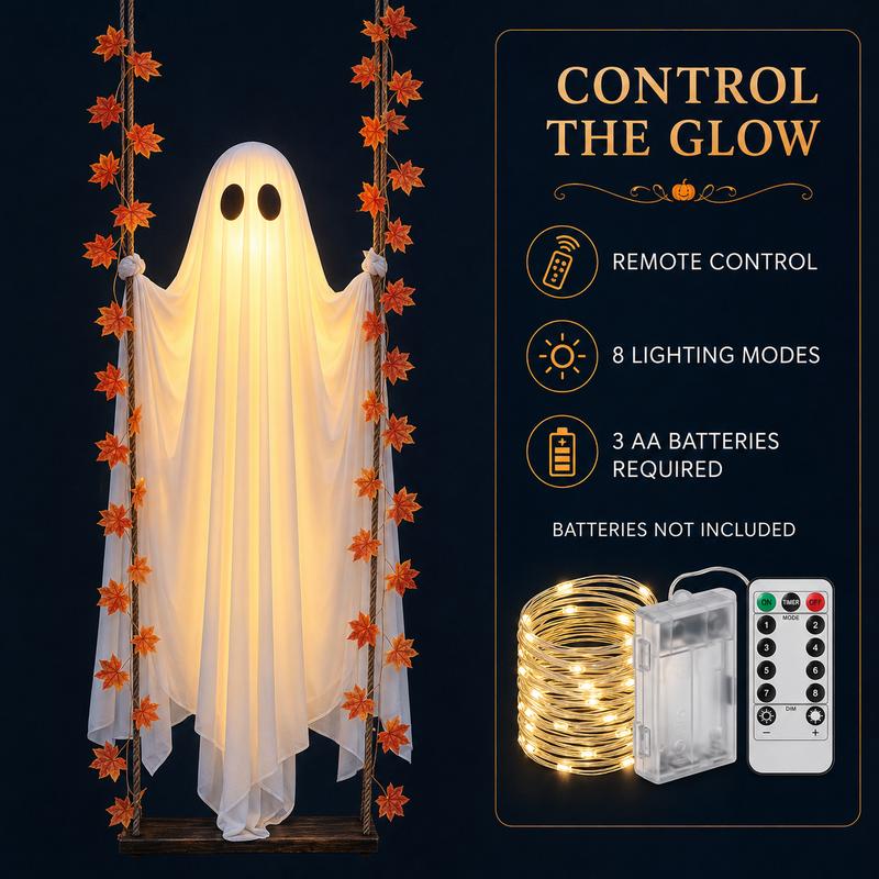 4.4 FT Swinging Ghost Halloween Decor - Outdoor