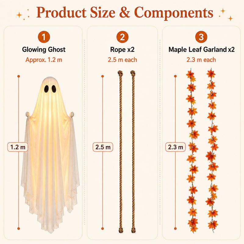 4.4 FT Swinging Ghost Halloween Decor - Outdoor
