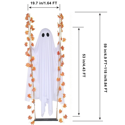 4.4 FT Swinging Ghost Halloween Decor - Outdoor